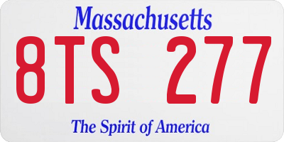MA license plate 8TS277
