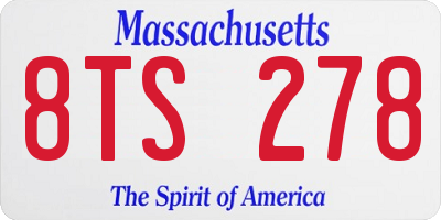 MA license plate 8TS278