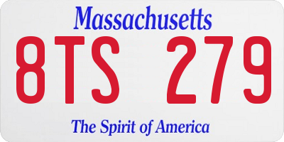 MA license plate 8TS279