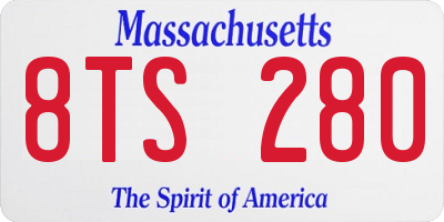 MA license plate 8TS280