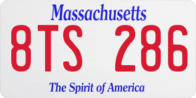 MA license plate 8TS286