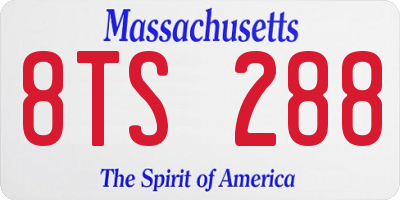 MA license plate 8TS288