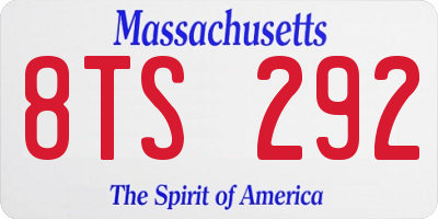MA license plate 8TS292