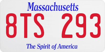 MA license plate 8TS293