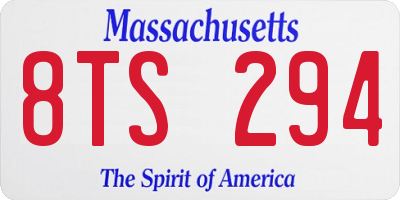 MA license plate 8TS294