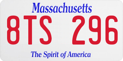 MA license plate 8TS296