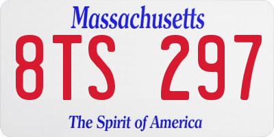 MA license plate 8TS297