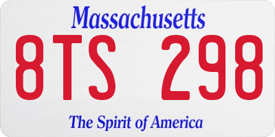 MA license plate 8TS298