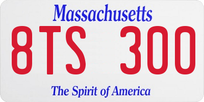 MA license plate 8TS300