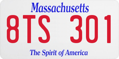 MA license plate 8TS301