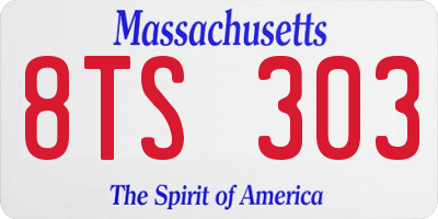 MA license plate 8TS303
