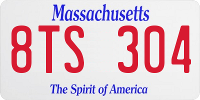 MA license plate 8TS304
