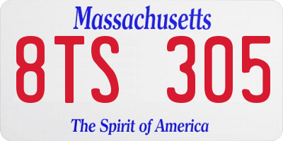MA license plate 8TS305