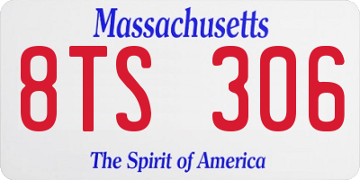 MA license plate 8TS306