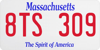 MA license plate 8TS309