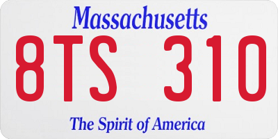 MA license plate 8TS310