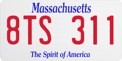MA license plate 8TS311