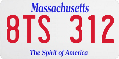 MA license plate 8TS312