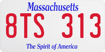 MA license plate 8TS313
