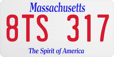 MA license plate 8TS317