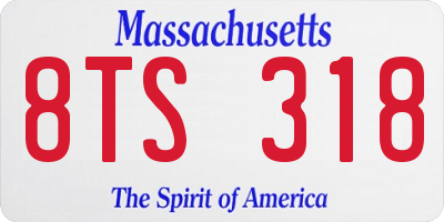 MA license plate 8TS318