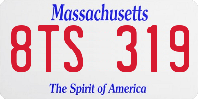 MA license plate 8TS319
