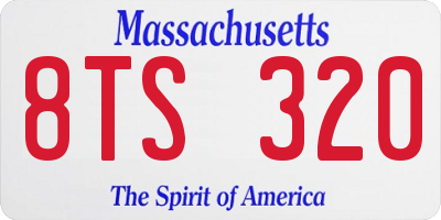 MA license plate 8TS320