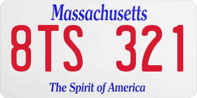 MA license plate 8TS321