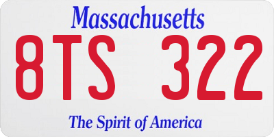 MA license plate 8TS322