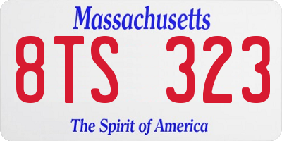 MA license plate 8TS323