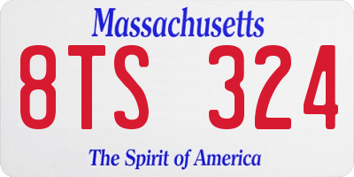 MA license plate 8TS324