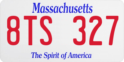 MA license plate 8TS327