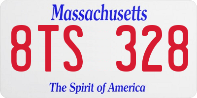 MA license plate 8TS328