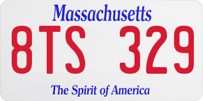 MA license plate 8TS329