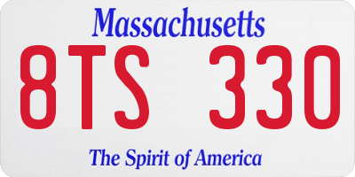 MA license plate 8TS330