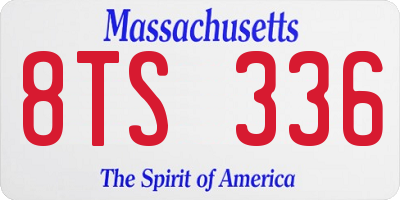 MA license plate 8TS336