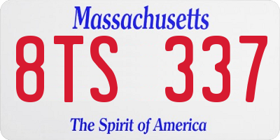 MA license plate 8TS337