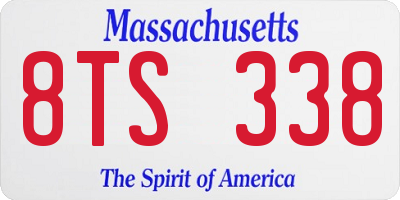 MA license plate 8TS338