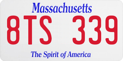 MA license plate 8TS339