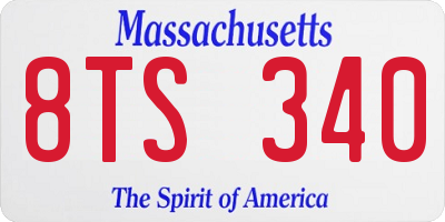 MA license plate 8TS340