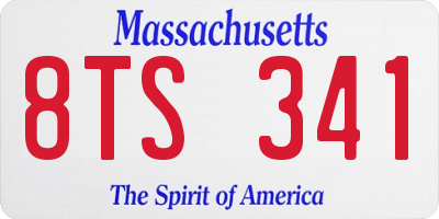 MA license plate 8TS341