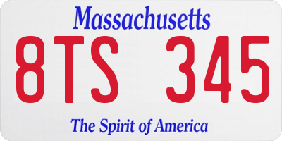 MA license plate 8TS345