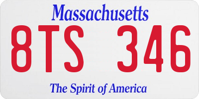MA license plate 8TS346