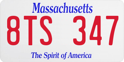 MA license plate 8TS347
