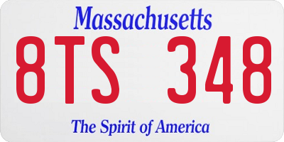 MA license plate 8TS348