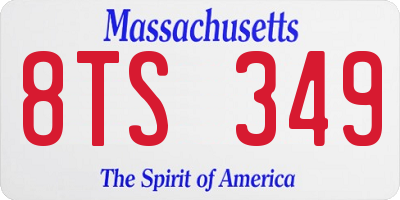 MA license plate 8TS349
