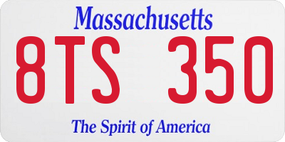 MA license plate 8TS350