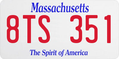 MA license plate 8TS351