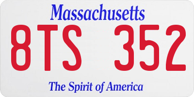 MA license plate 8TS352