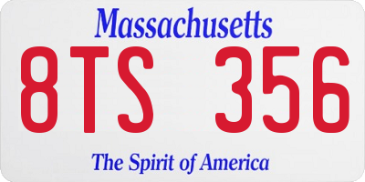MA license plate 8TS356